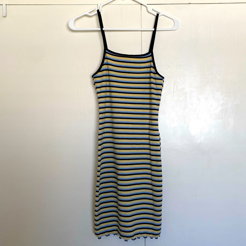 Striped spaghetti strap dress.